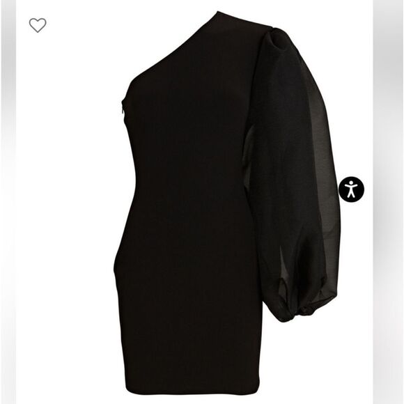 New Solace London Iona Black One Sleeve Mini Dress Size 4 - Picture 7 of 16